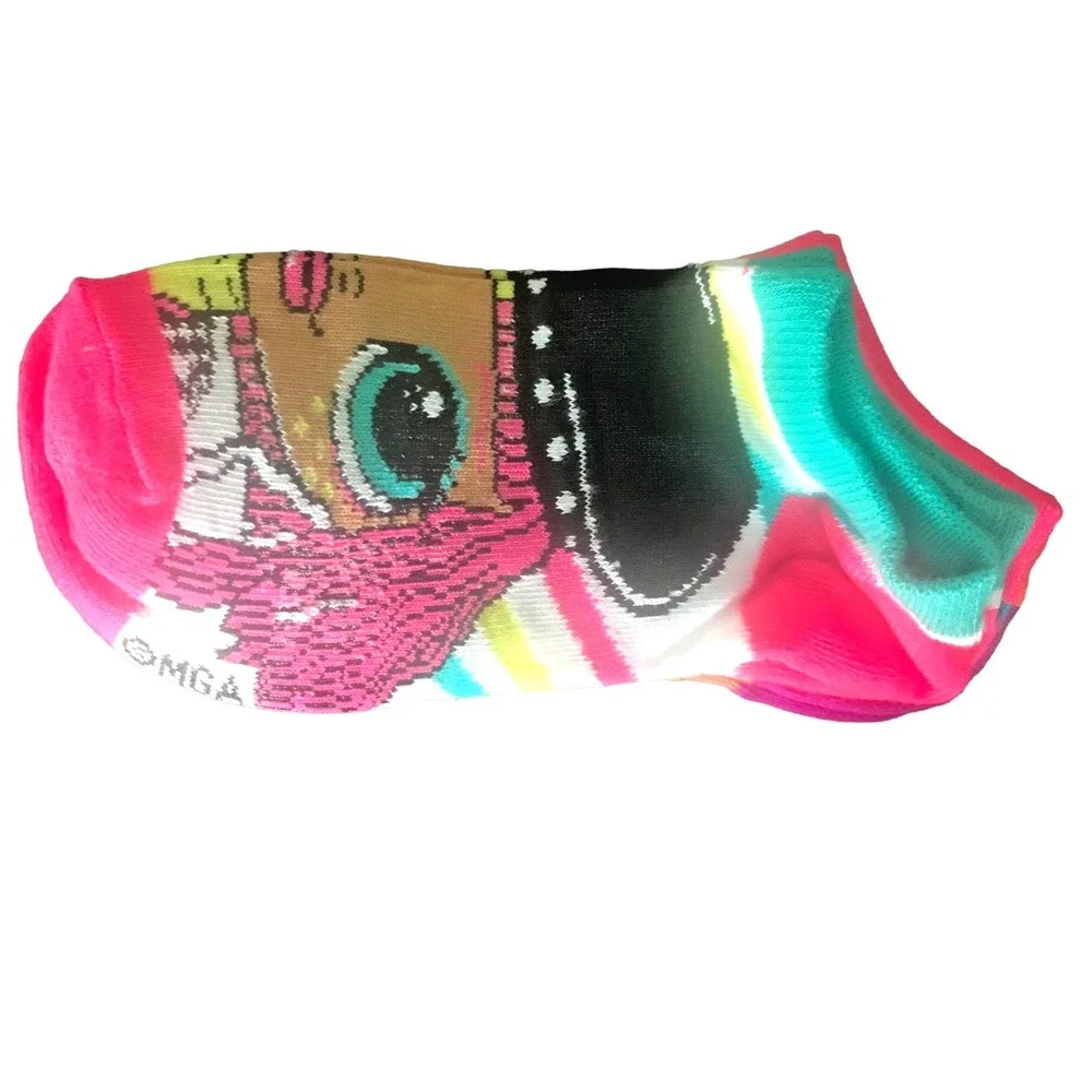 LOL Surprise Girls No Show Socks 6 Pairs Multi Color Character Graphic Size 4 10